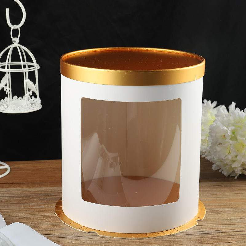 母亲节520鲜花包装盒侧边开窗蛋糕包装盒便携纸质盒子蛋糕店花店