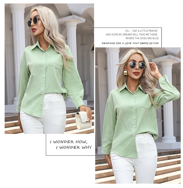 Women's Blouse Long Sleeve Blouses Casual Basic Solid Color display picture 4