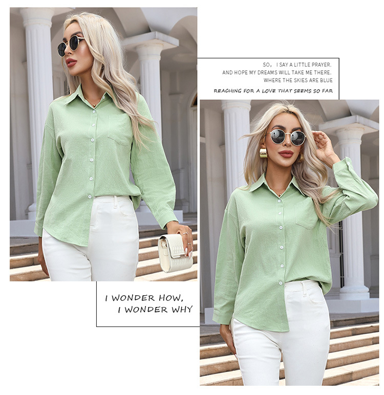 Wholesale Women's Casual Basic Solid Color Long Sleeve Blouses display picture 4