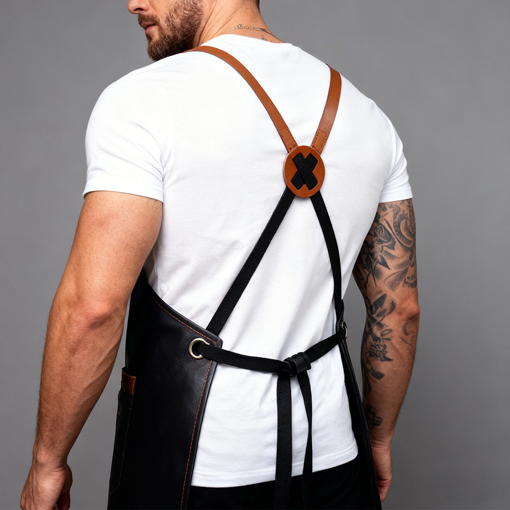 Transfronterizo PU delantal impermeable a prueba de agua a prueba de aceite acuático lavado de coches granja ropa de trabajo logo personalizado delantal hecho a mano al por mayor