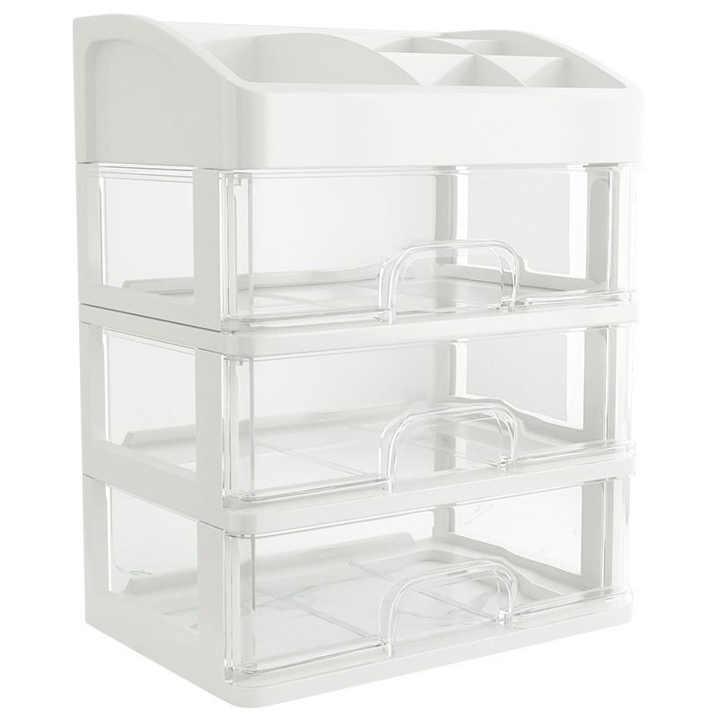 Estante de almacenamiento de cosméticos supergrande para el hogar Estante de almacenamiento de plástico simple de escritorio Caja de almacenamiento tipo cajón Caja de almacenamiento de escritorio