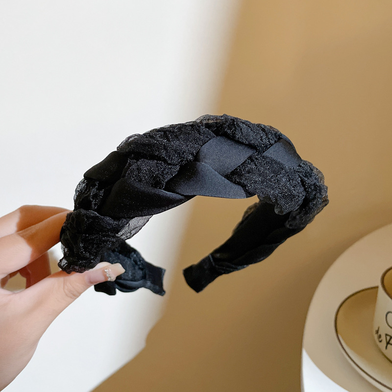 Twist trenza banda de pelo negro 1