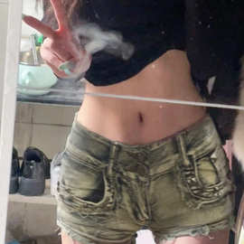 工厂美式辣妹性感低腰牛仔超短裤女夏季复古纯欲风显瘦包臀热裤潮