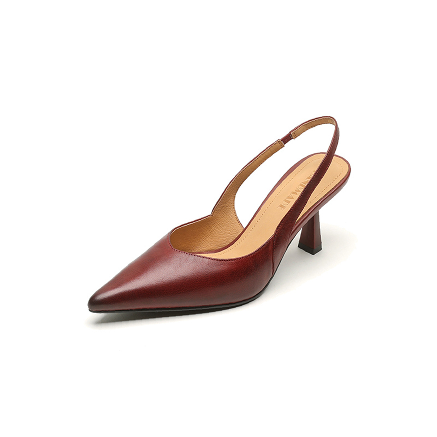 Sandal cao gót nữ mũi nhọn quai khóa, gót 9 cm phong cách Hàn Quốc — Rượu vang đỏ chi tiết 22