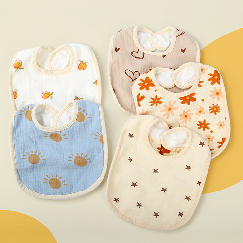 Baby bibs pure cotton bean velvet male baby saliva towel pure cotton waterproof autumn and winter thickened newborn bibs
