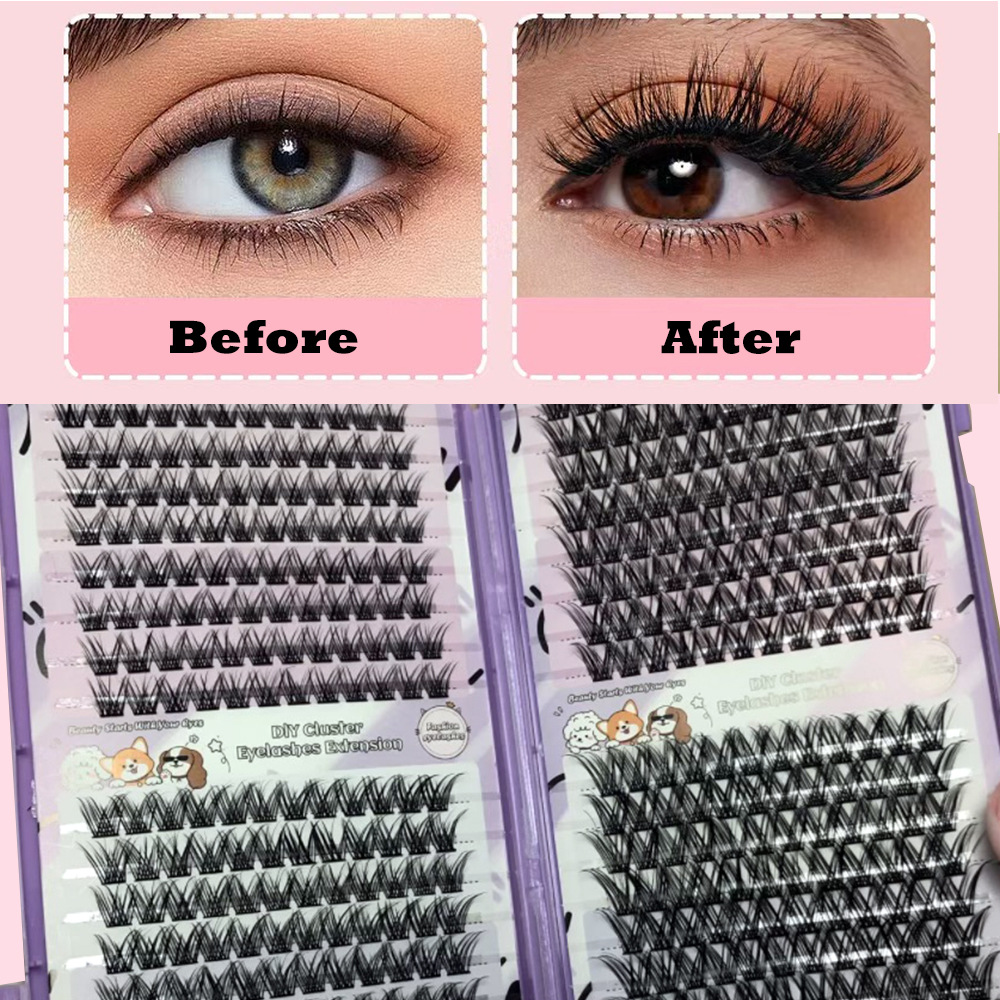 Serie de pestañas postizas transfronterizas Libro de pestañas de comercio exterior Pestañas postizas en inglés completas Pestañas postizas de gran capacidad, pelo segmentado de un solo racimo