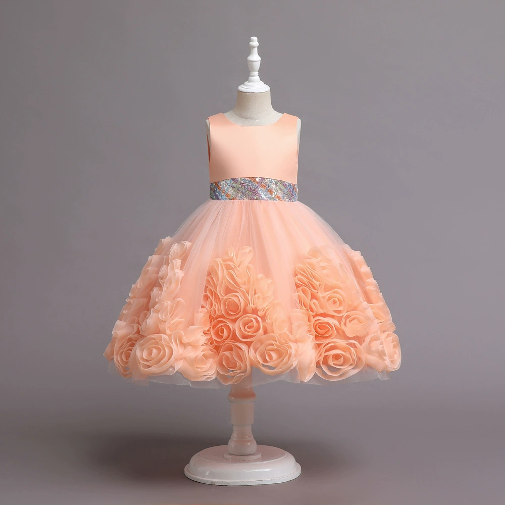 Small princess costume, evening dress, suit, flowered, tulle