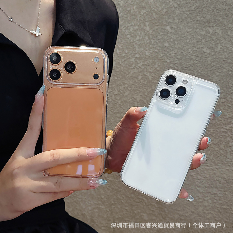 Suitable for Apple 18 Pro Max phone case, iPhone 18 Pro transparent case, 17 Pro Max protective cover with groove and resin coating
