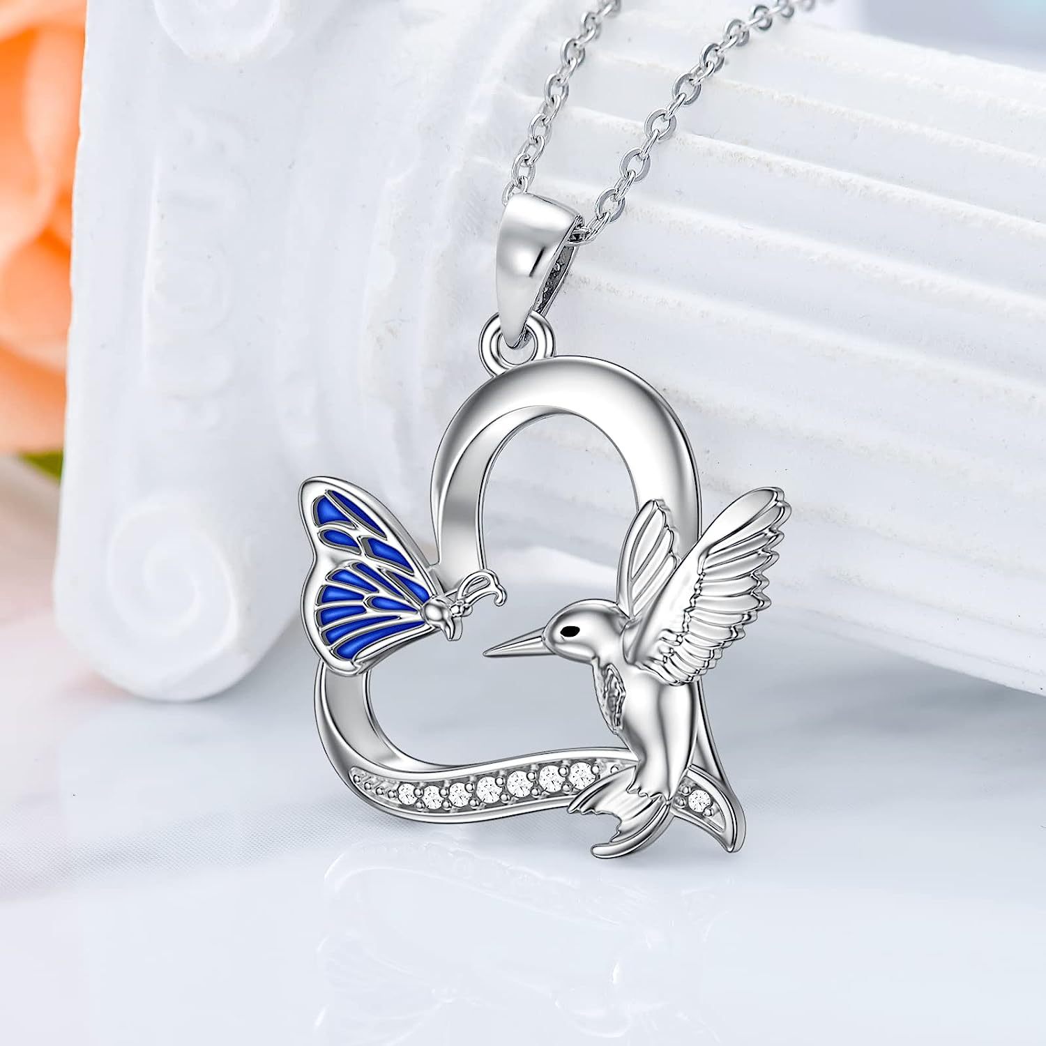 Collana con ciondolo a forma di cuore a forma di farfalla e colibrì, accessori alla moda per le feste delle donne, il miglior regalo per le ragazze_voghion.com