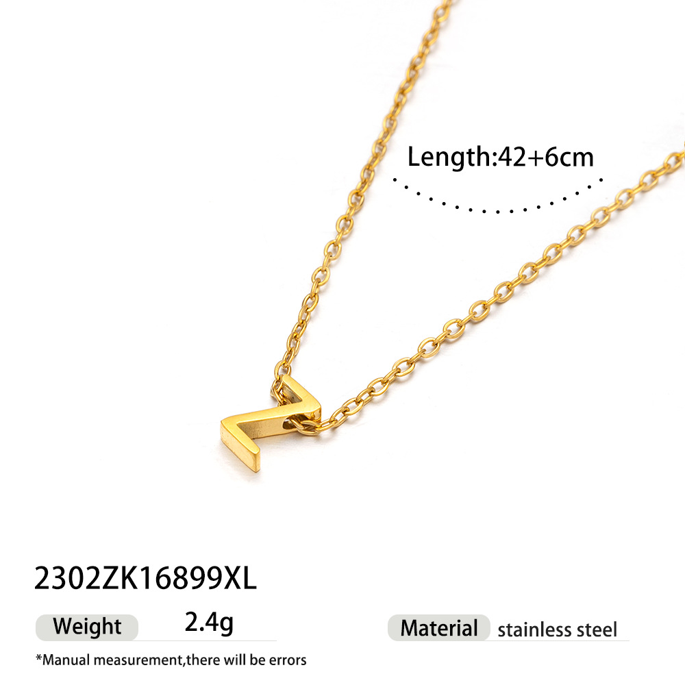 Taina collar de acero inoxidable europeo y americano simple y avanzado marca cuadrada estilo de vacaciones cadena de clavícula de acero de titanio joyería explosiva transfronteriza image 30