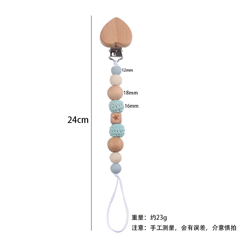Nuevo bebé DIY creativo dibujos animados de beech amor chupeta clips calmar bebés perlas de silicona chupeta cadena anti-caída cadena