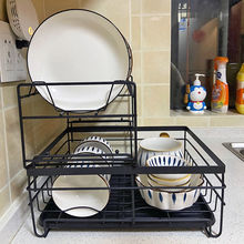 沥水碗架碗筷厨房家用置物架落地多层台面调味料碗碟盘子收纳架