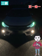 適用於十代思域日行燈改色膜葉子板霧燈惡魔眼一抹燈膜改裝黑武士