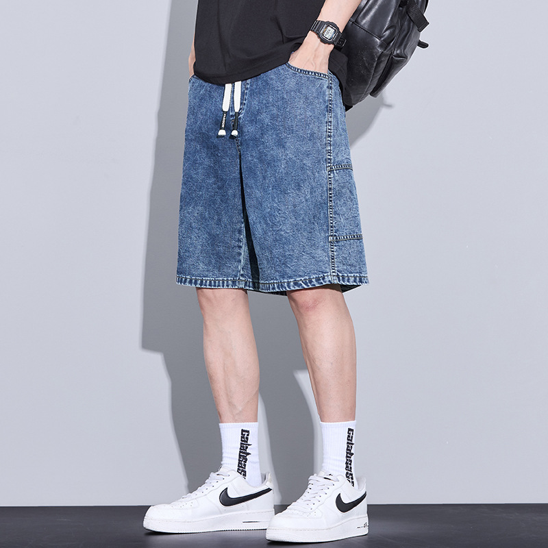 Nuevos productos en el verano de 2025, los pantalones cortos de cinco puntos de la nieve de Tensi Laysel, holgados y cómodos, casuales de todo fósforo, estilo de puerto de la calle principal