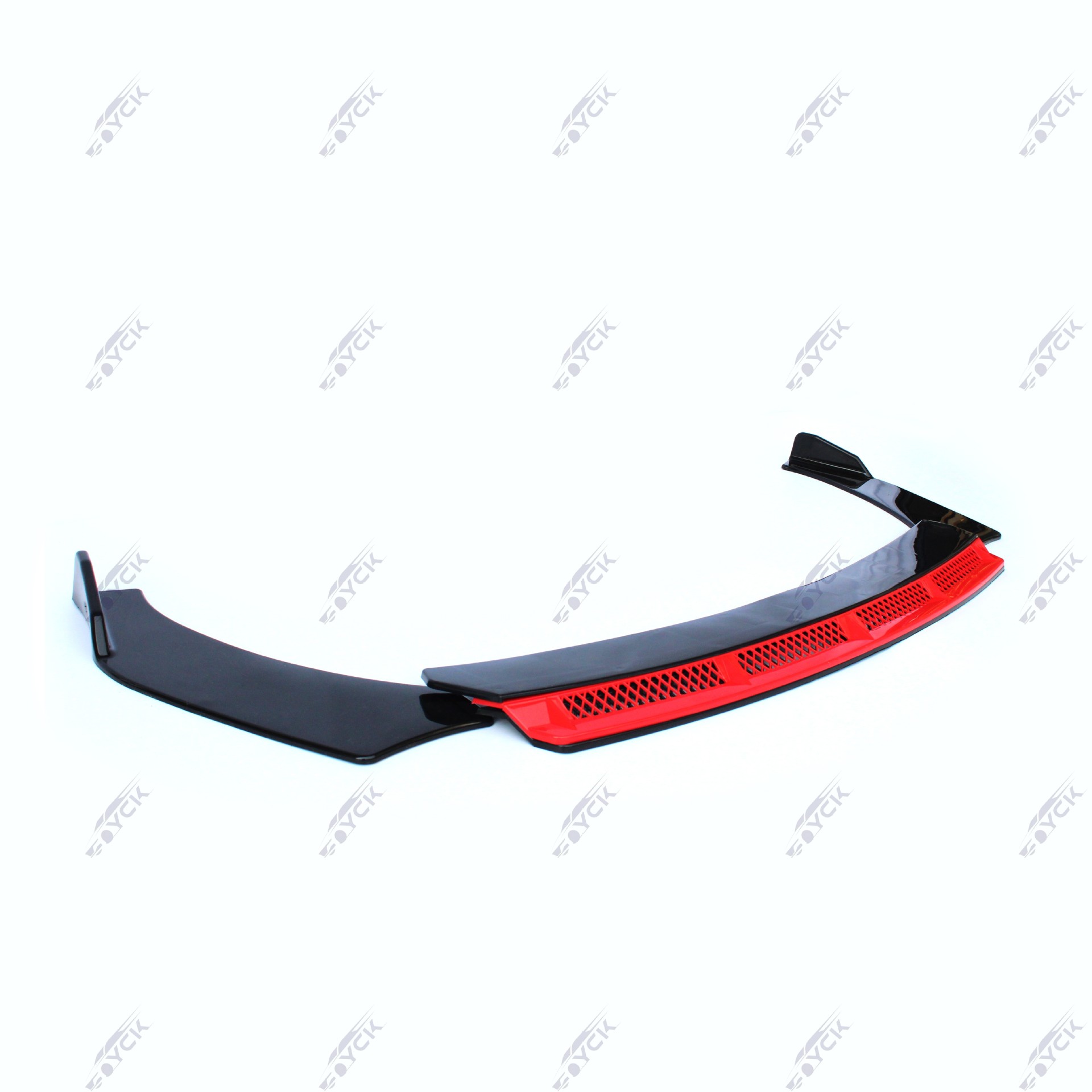 Universal Car Front Bumper with Mesh, Front Lip, Large and Small Surround Modification Parts, Double-Layer Four-Section Anti-Collision Kit