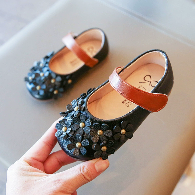 Children's shoes, cute footwear for leather shoes for princess, boho style, 2022, trend of season