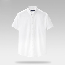 品牌剪标男装夏季男式扣领商务休闲精致刺绣短袖衬衫C2U06300
