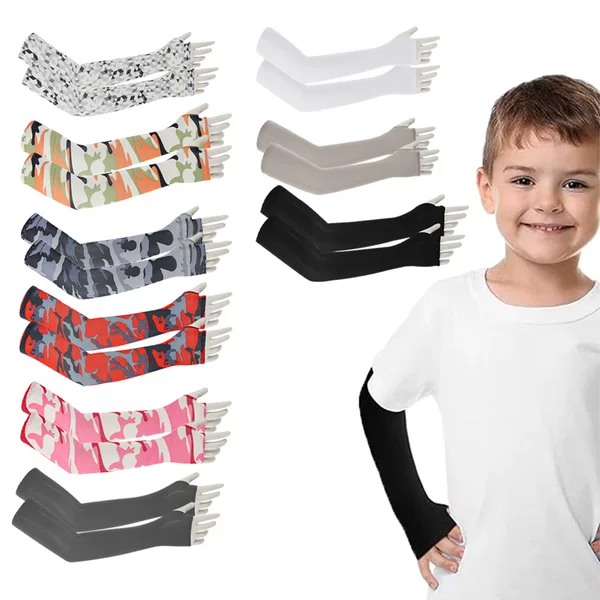 Summer Sunscreen Sleeves for Men and Women and Children Outdoor Sports Long Exposure Quick-drying Ice Sleeves UV-resistant Ice Silk Arm Guard