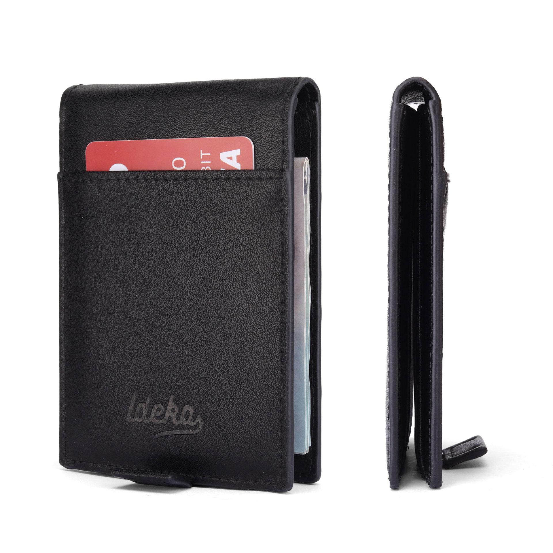 Europa y los Estados Unidos de gran capacidad multi-tarjeta bolsa de cuero RFID cepillo antirrobo dólar clip cartera multifuncional corta para hombres