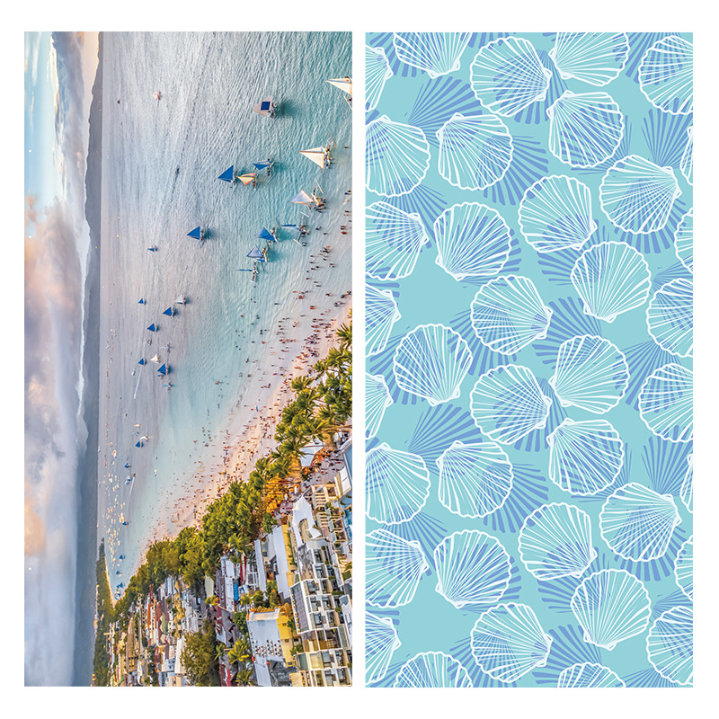 Beach Scenery-Double-sided Velvet Fabric-[Double-sided Printing]