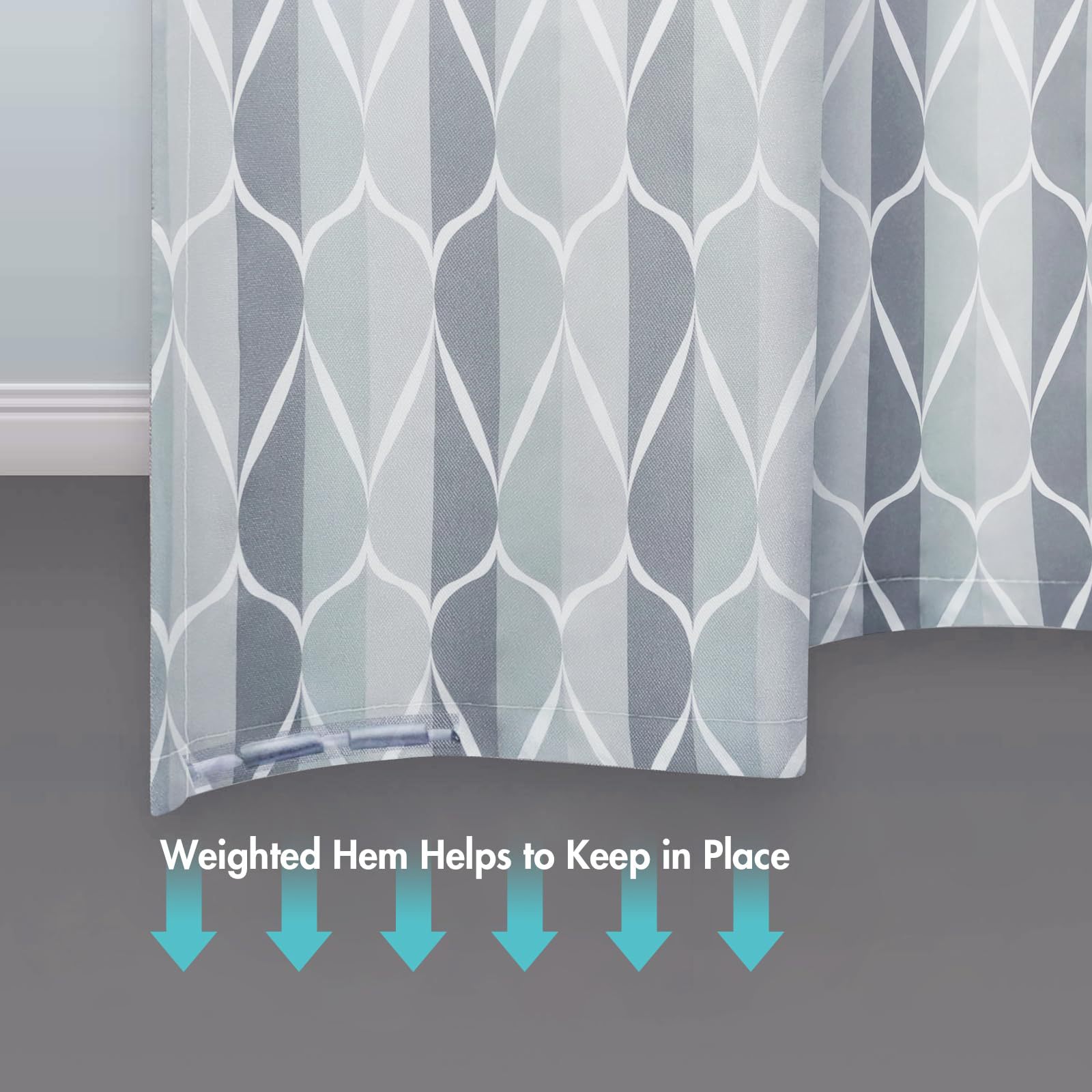 Waterdrop-pattern Digital-printed Thickened Waterproof Bathroom/shower Curtain, Polyester Bath Screen Divider For Hotels_voghion.com