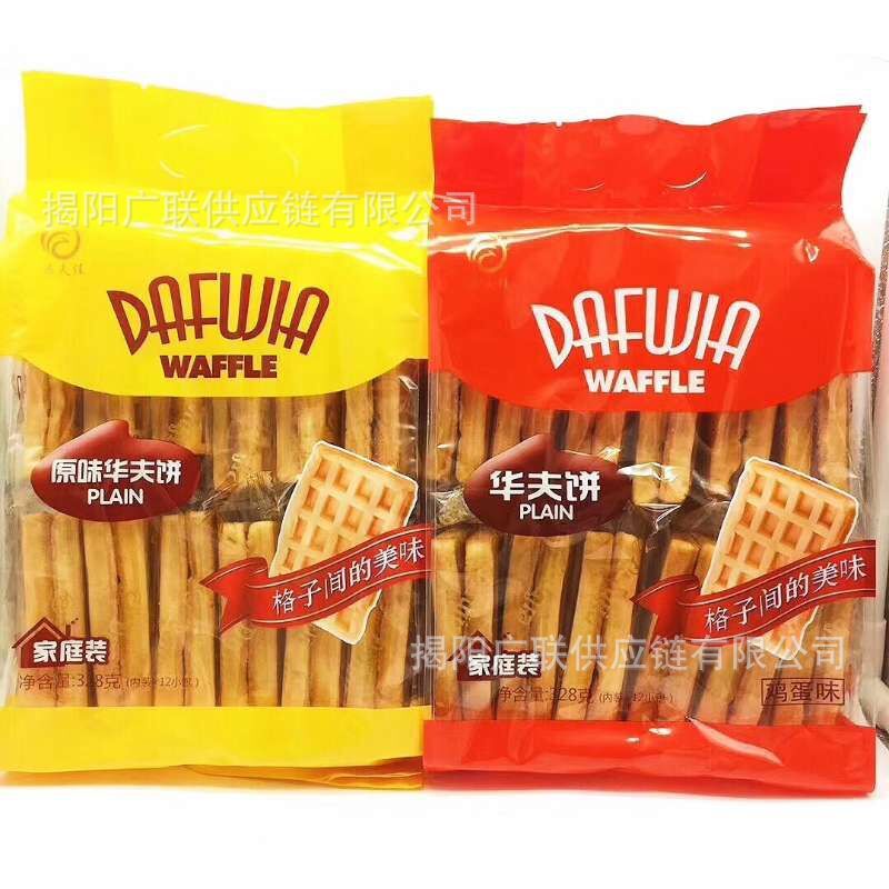 Wholesale DAFUJIA Dovejia Plaid Waffles Breakfast Pastries Snacks 328g a Box of 10 Packs Wholesale DAFUJIA Dovejia Plaid Waffles Breakfast Pastries Snacks 328g a Box of 10 Packs