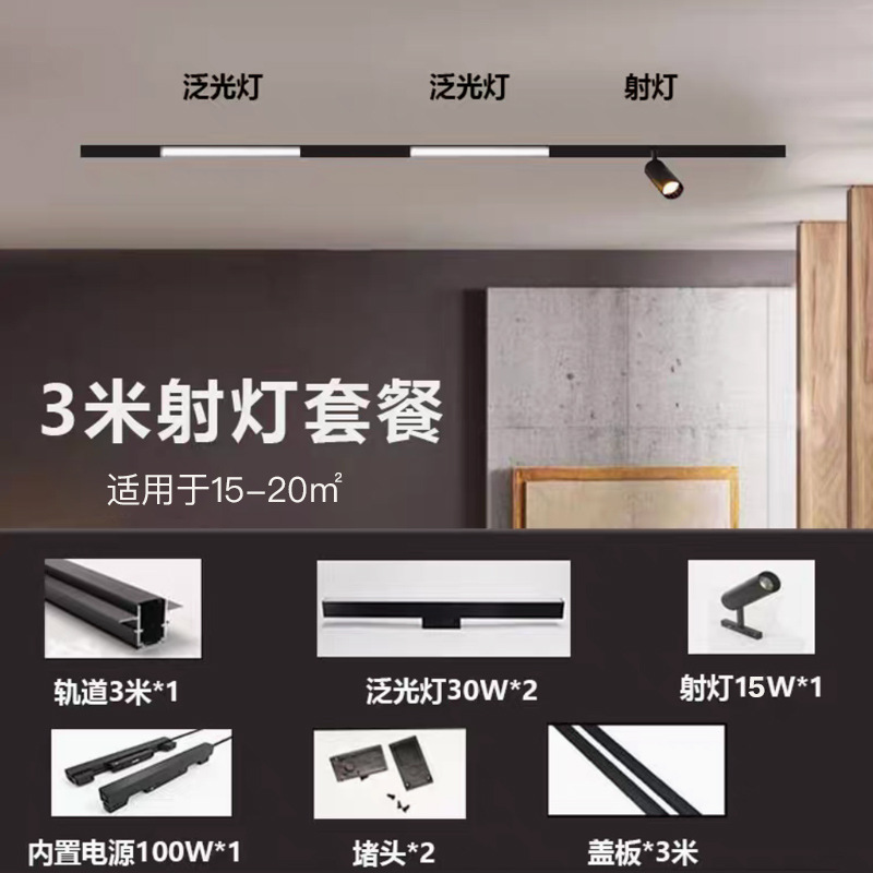 Espectro completo sin lámpara principal lámpara de órbita de absorción magnética incrustada LED foco plegable lámpara GeShan lámpara Zhongshan iluminación luz de inundación