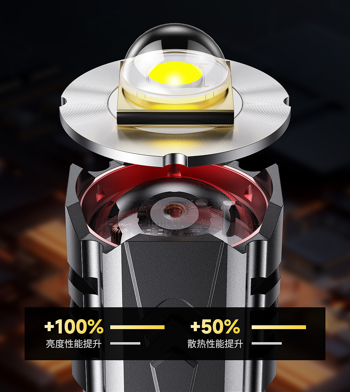 Flashlight 5 New Strong Light Ultra-Bright Long-Lasting Large Capacity Patrol Home Use Laser Military Flashlight