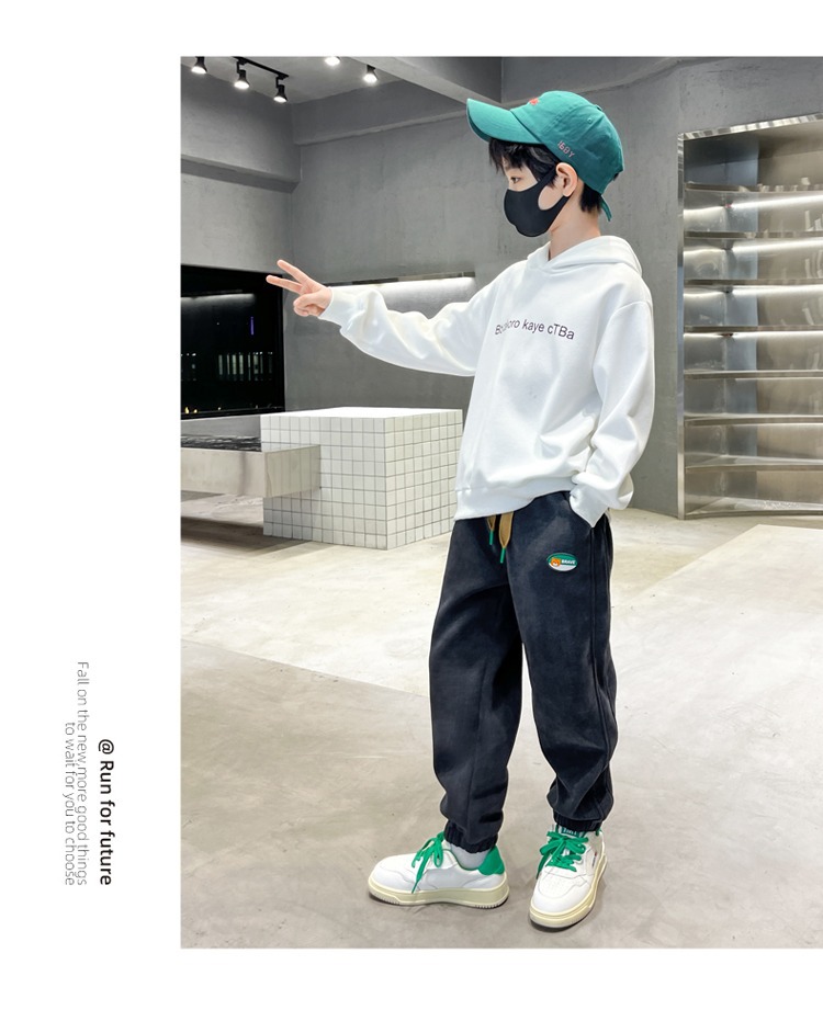 Boys Autumn Corduroy Jogger Pants Casual Sweatpants For Kids_voghion.com