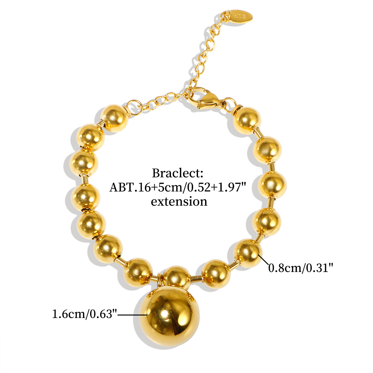 16g Weight Bracelets, Necklace Classification 1 Piece Quantity Wholesale Jewelry Streetwear Ball 304 Stainless Steel Plating Bracelets Necklace