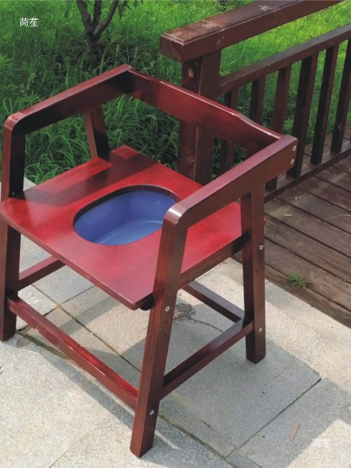 Chair-mounted toilet armrest, commode chair for the elderly, portable toilet, wooden toilet stool for pregnant women