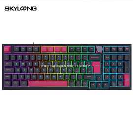 Skyloong小呆虫GK980 RGB 光轴USB PBT双色闭口键帽机械键盘库存