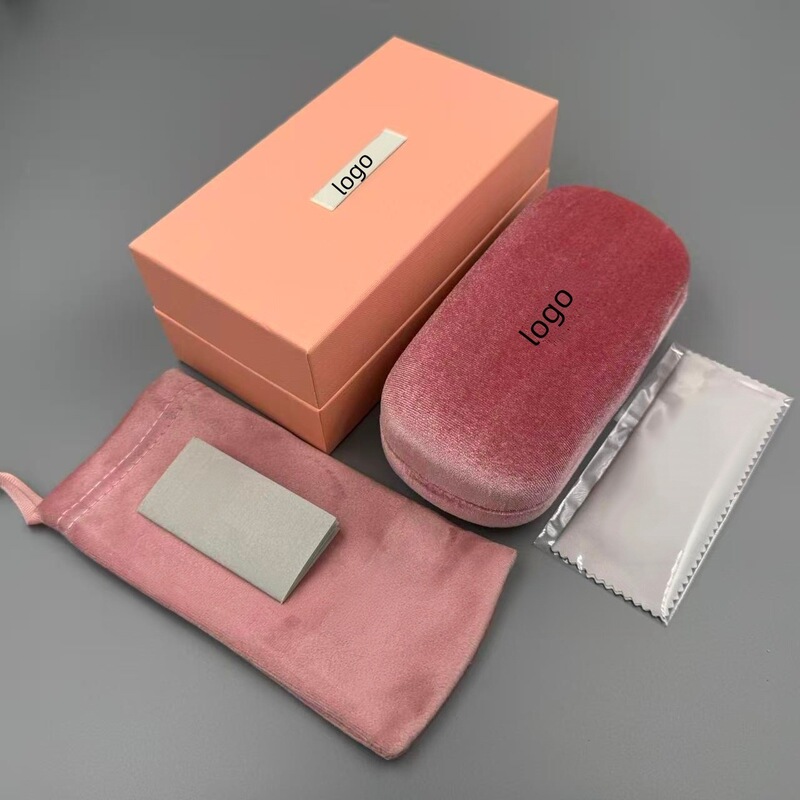 Wholesale High-End Miu-Style Iron Box Eyeglass Case in Stock, Pink Fashionable Sunglasses Case, Complete Set Packaging Box