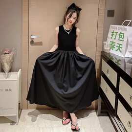 女童连衣裙夏装2026新款夏季儿童洋气公主裙网红中大童无袖长裙潮