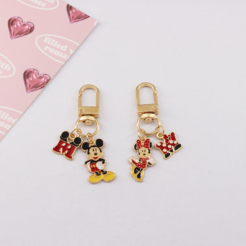 Cartoon metal cute Mickey and Minnie Mouse keychain AirPods bag keychain pendant exquisite pendant