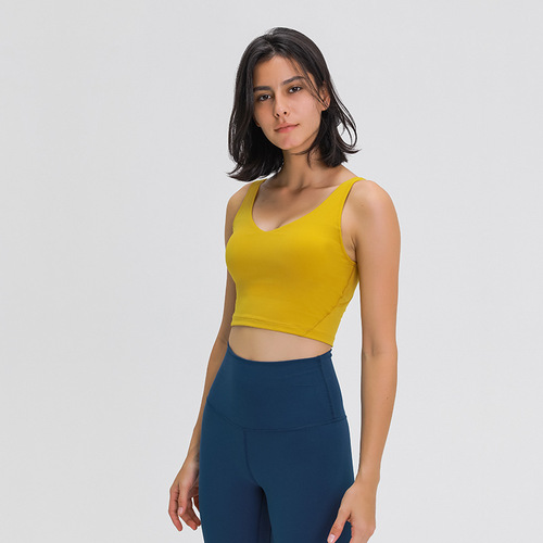 A drop-shipping new vest-style sports bra, simple fitness U-shaped yoga bra, beautiful back top