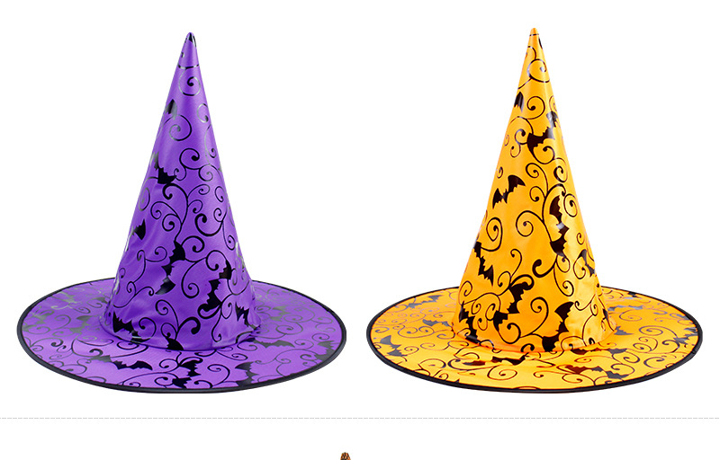 404g Weight witch hat Hats Type Holiday, Daily Occasion Women's Simple Style Classic Style Color Block Flat Eaves Witch Hat