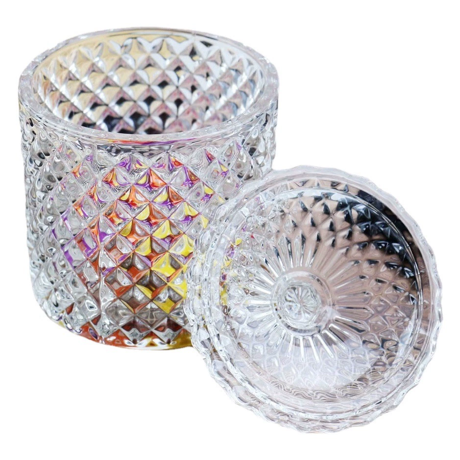 Стеклянная банка для хранения Римская бутылка для закусок в европейском стиле с крышкой Банка для конфет Свадебная шкатулка для драгоценностей Подсвечник Чаша для конфет