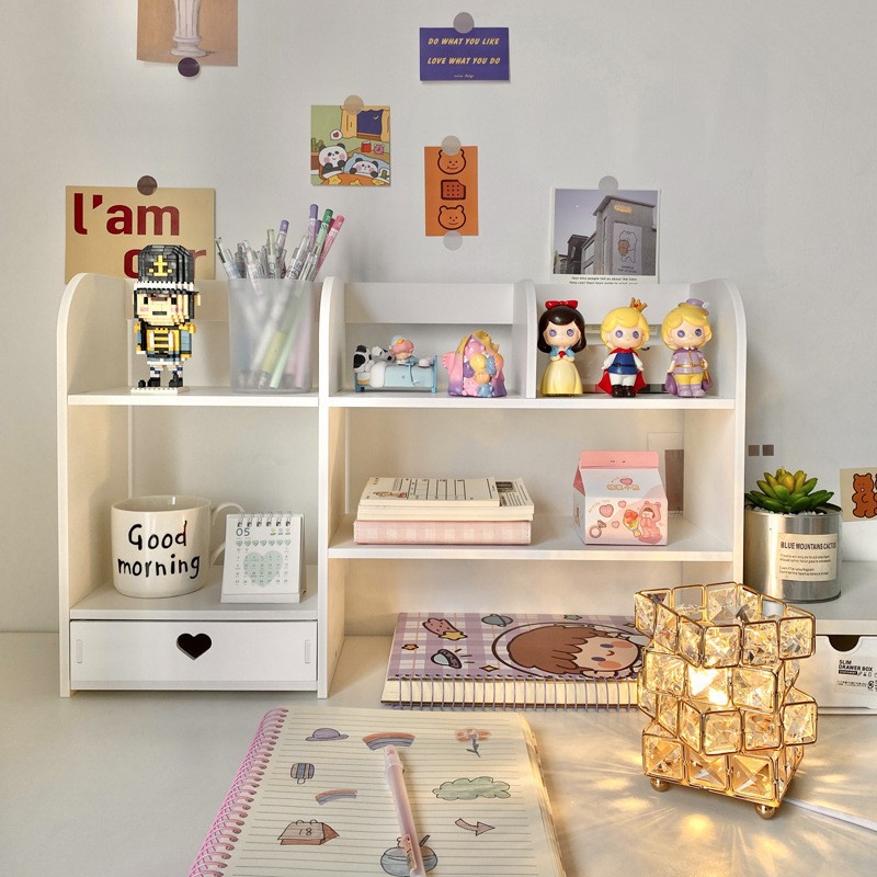 塑料抽屉式桌面置物架多功能学生书桌整理架子化妆品宿舍文具书架