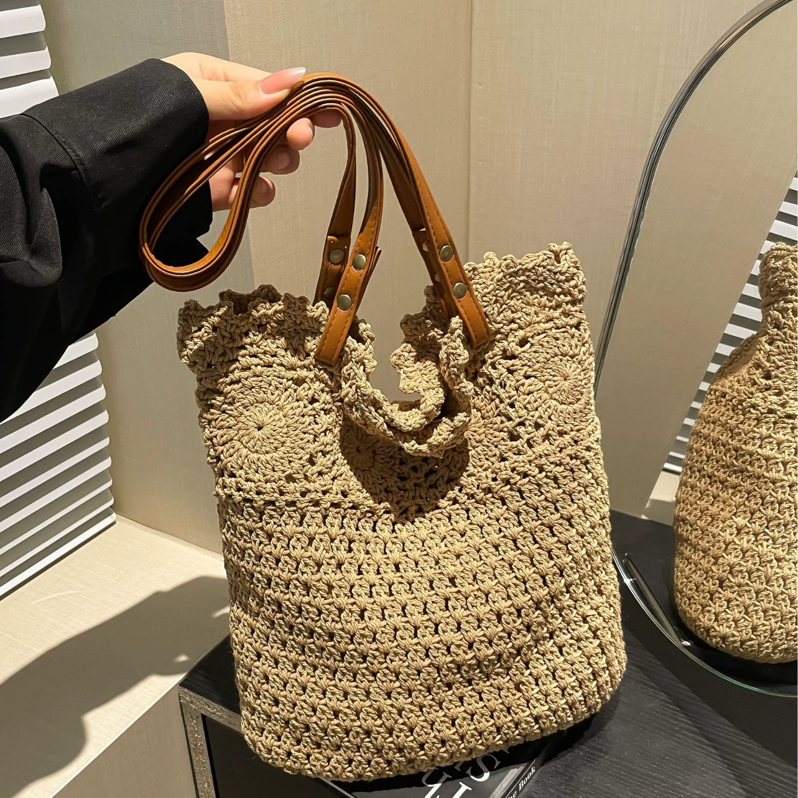 Пляжная ретро соломенная вместительная плетёная сумка на одно плечо, брендовая