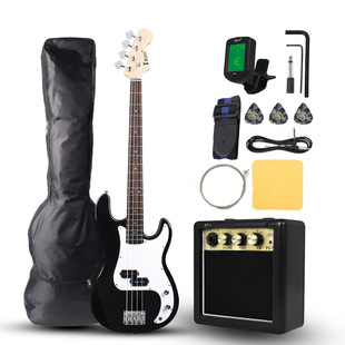 Manufacturer Customized 4-String Electric Bass Basswood Four-String Bass Guitar Bass Bright Electric Bass Novice Entry Set