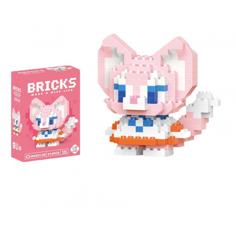 Compatible con Lego dibujos animados lindo muñeca montaje de bloques de construcción juguete decoración de escritorio caja ciega puesto al por mayor