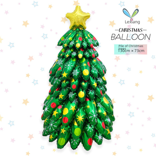 New DIY piles of Christmas trees and stacks of bear cakes for Christmas birthday party decorations set aluminum film balloon card installation