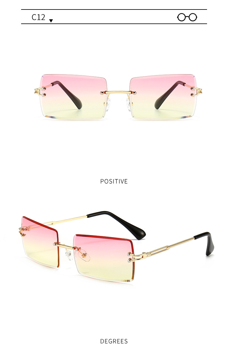 New Fashion Frameless Trimming Square Sunglasses display picture 22