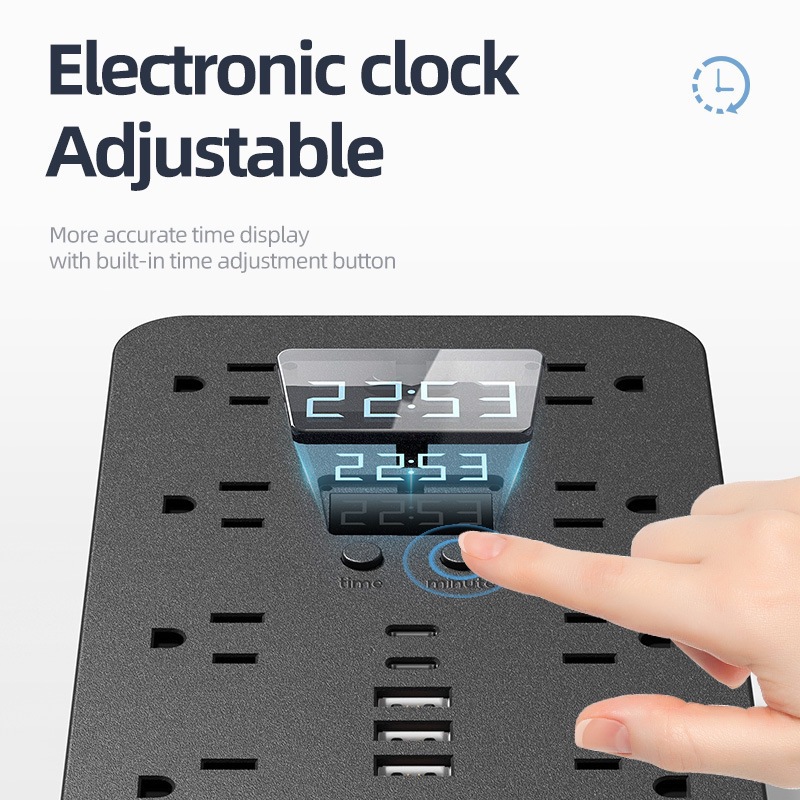 Amazon temu transfronterizo enchufe doméstico 16AC + 3usb2Type-c placa de conexión Canadá Japón