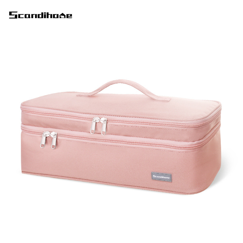 Nueva portátil de doble capa de secador de pelo bolsa de almacenamiento de gran capacidad joyería belleza bolsa de almacenamiento de viaje simple