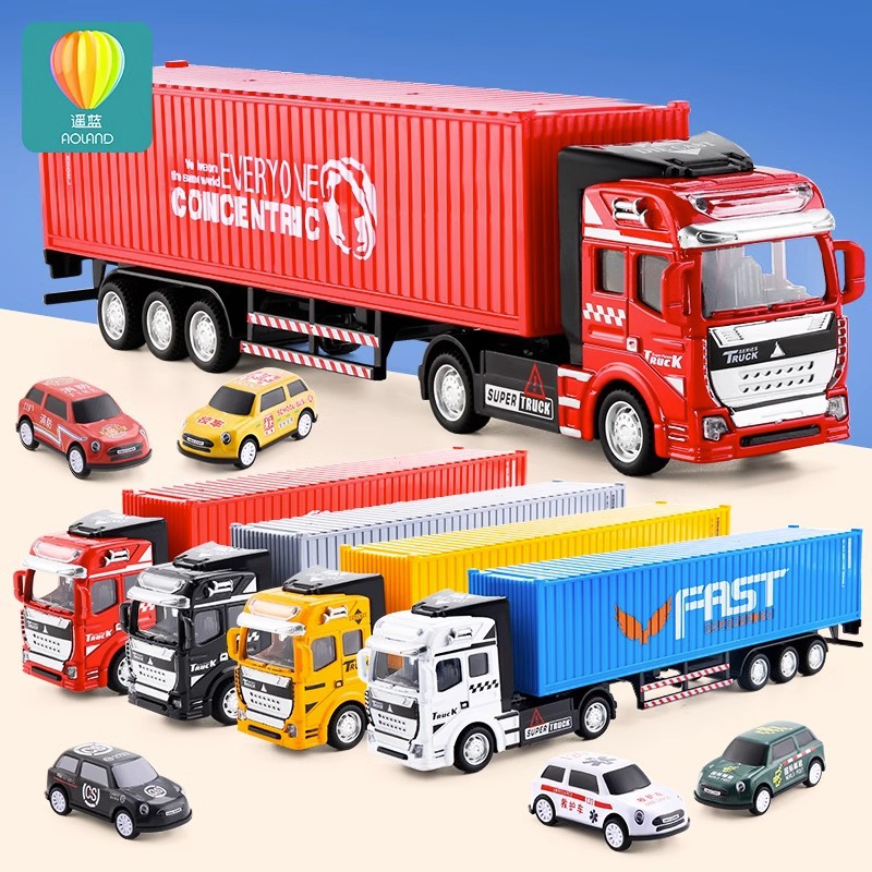 Large Truck, Large Truck, Alloy Car, Car Truck Model, Container Alloy Car Model, Toy Car, Simulation Engineering Vehicle