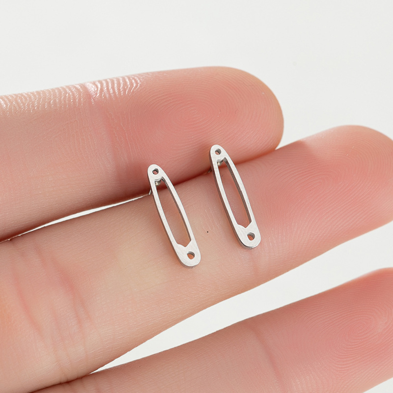 Simple Style Pin Stainless Steel Ear Studs Plating No Inlaid Stainless Steel Earrings display picture 4