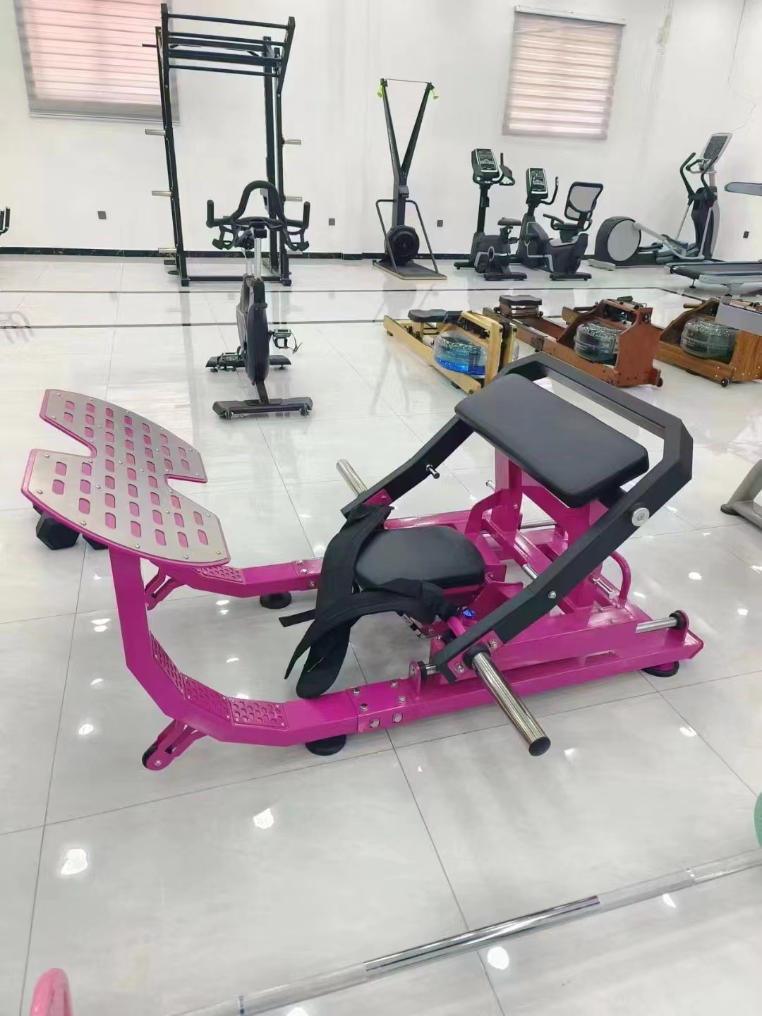 Máquina de Sentadillas Huck, Equipo de Gimnasio Comercial para Ejercicios de Glúteos, Máquina de Sentadillas Invertidas para Moldear la Cadera de Mujer, Equipo de Fitness Smith