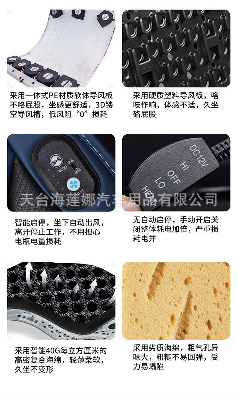 2024 Model 24-Fan Ventilation Seat Cushion, Summer Super Strong Air Blowing Seat Cushion, 12V/24V Car and Truck Seat Cooling